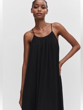 In February Black Spaghetti Strap Sleeveless Maxi Dress